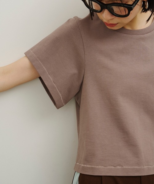 room153（ルームイチゴサン）の「カーブショートTシャツ【room153】（Tシャツ/カットソー・レディース・ホワイト/ブラック/モカ・1/0）」の18枚目の写真