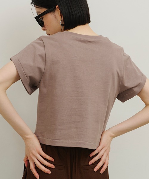 room153（ルームイチゴサン）の「カーブショートTシャツ【room153】（Tシャツ/カットソー・レディース・ホワイト/ブラック/モカ・1/0）」の19枚目の写真