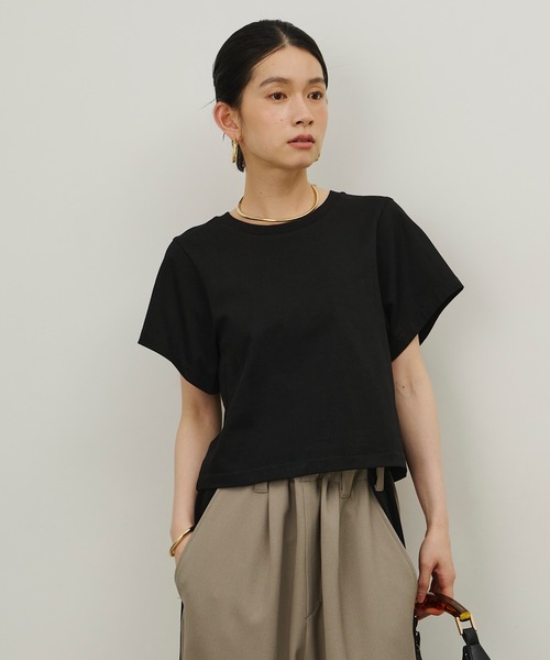 room153（ルームイチゴサン）の「カーブショートTシャツ【room153】（Tシャツ/カットソー・レディース・ホワイト/ブラック/モカ・1/0）」の12枚目の写真