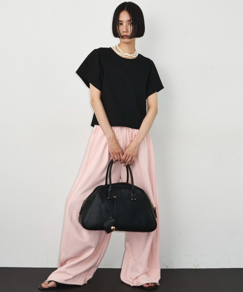 room153(ルームイチゴサン)の「カーブショートTシャツ【room153】(Tシャツ/カットソー・レディース・ホワイト/ブラック/モカ・1/0)」の22枚目の写真