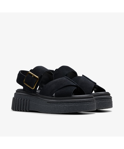 Clarks（クラークス）の「Evamar Wish / エヴァマー ウィッシュ（ブラックスエード）（サンダル・レディース・ブラック・UK4.5/UK4/UK3.5/UK3/UK6/UK5.5/UK5）」の4枚目の写真