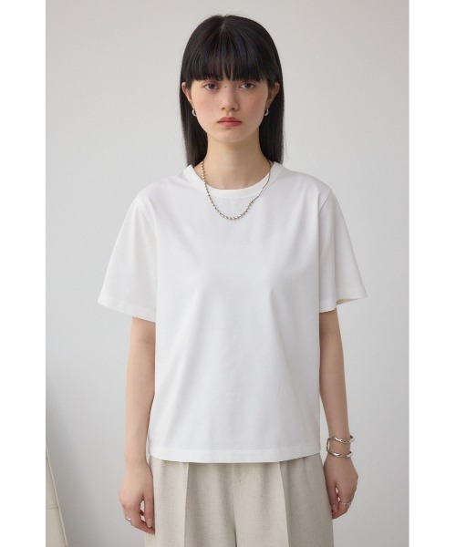 AZUL by moussy（アズールバイマウジー）の「ファインタッチTシャツ（Tシャツ/カットソー・レディース・ベージュ/ライム/ブラック/オフホワイト・SMALL/MEDIUM）」の8枚目の写真