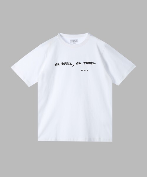 agnes b.(アニエスベー)の「コットン メッセージ 半袖 Tシャツ(Tシャツ/カットソー・レディース・ホワイト・LARGE/X-LARGE/MEDIUM/SMALL)」の1枚目の写真
