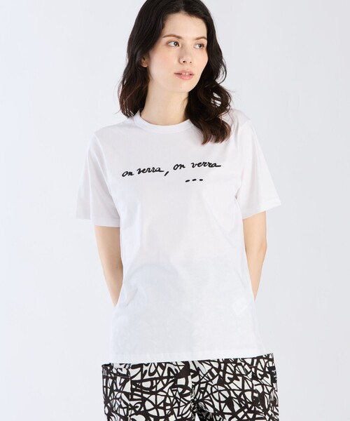 agnes b.(アニエスベー)の「コットン メッセージ 半袖 Tシャツ(Tシャツ/カットソー・レディース・ホワイト・LARGE/X-LARGE/MEDIUM/SMALL)」の3枚目の写真