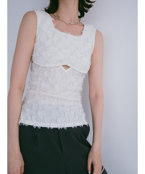 sahara(サハラ)の「Fluffy Cutout Top/フラッフィーカットアウトトップ(その他トップス・レディース・ブラック/ライトブルー/ホワイト・FREE)」の8枚目の写真