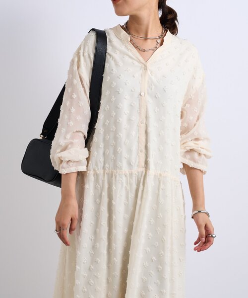 un dix cors（アンディコール）の「《1枚で華やか》ジャガードティアードワンピース（ワンピース・レディース・ブラック/ホワイト・FREE/S）」の5枚目の写真