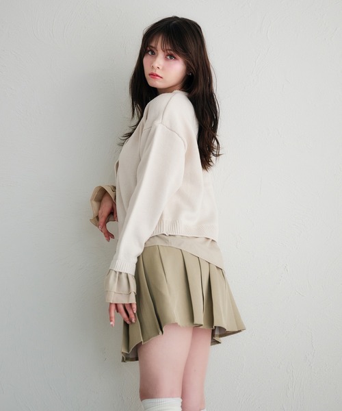 fupel（フぺル）の「shirt docking cardigan /シャツドッキングカーディガン（カーディガン/ボレロ・レディース・アイボリー/ネイビー・FREE）」の12枚目の写真