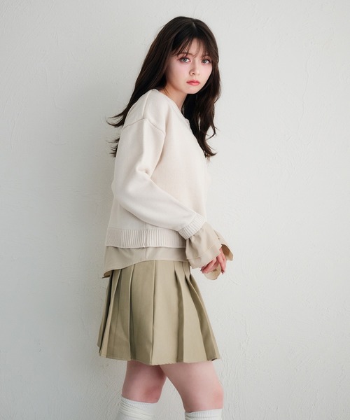 セール】shirt docking cardigan /シャツドッキングカーディガン