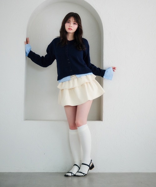 fupel（フぺル）の「shirt docking cardigan /シャツドッキングカーディガン（カーディガン/ボレロ・レディース・アイボリー/ネイビー・FREE）」の17枚目の写真