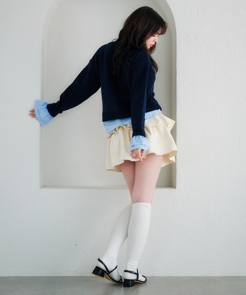 fupel（フぺル）の「shirt docking cardigan /シャツドッキングカーディガン（カーディガン/ボレロ・レディース・アイボリー/ネイビー・FREE）」の14枚目の写真