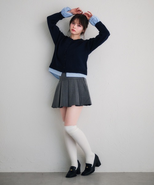 fupel（フぺル）の「shirt docking cardigan /シャツドッキングカーディガン（カーディガン/ボレロ・レディース・アイボリー/ネイビー・FREE）」の8枚目の写真