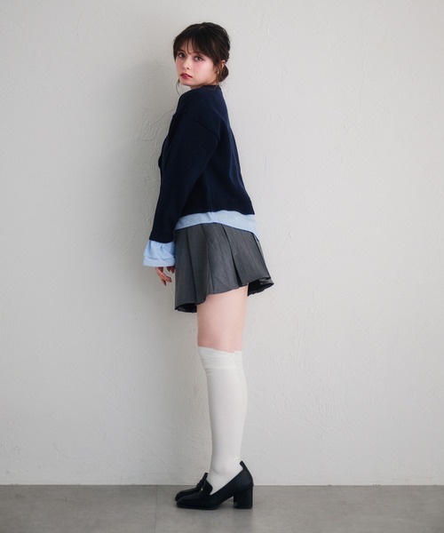 カーディガン shirt docking cardigan /シャツドッキングカーディガン レディース セール】shirt docking cardigan /シャツドッキングカーディガン
