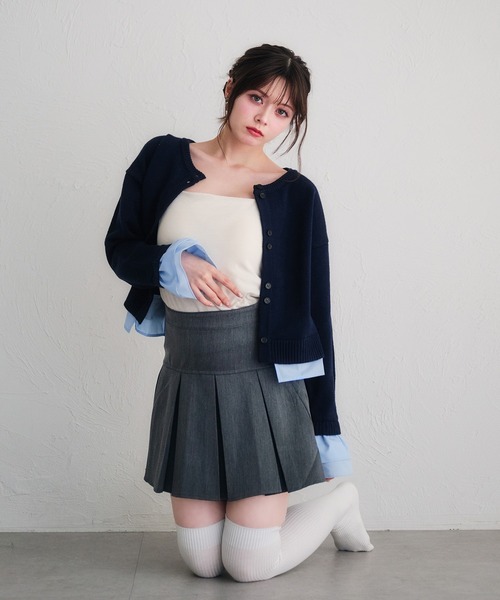 fupel（フぺル）の「shirt docking cardigan /シャツドッキングカーディガン（カーディガン/ボレロ・レディース・アイボリー/ネイビー・FREE）」の19枚目の写真