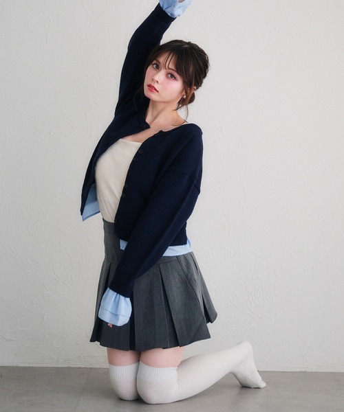 カーディガン shirt docking cardigan /シャツドッキングカーディガン レディース セール】shirt docking cardigan /シャツドッキングカーディガン