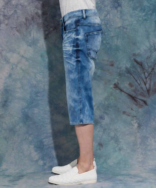 HIDEAWAYS NICOLE(ハイダウェイニコル)の「アラカルトデニムクロップドパンツ(デニムパンツ・メンズ・グレイッシュブルー/ブルー/オフホワイト/インディゴブルー・SMALL/MEDIUM/LARGE/X-LARGE)」の10枚目の写真