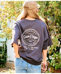 anap mimpi | ガーゼ裏毛 サークル SURF刺繍 半袖 スウェット トップス(Tシャツ/カットソー)