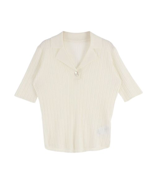 LAGUNAMOON(ラグナムーン)の「シアーカラーネックシニットプルオーバー(Tシャツ/カットソー・レディース・アイボリー/ブラック/ブルー・FREE)」の21枚目の写真