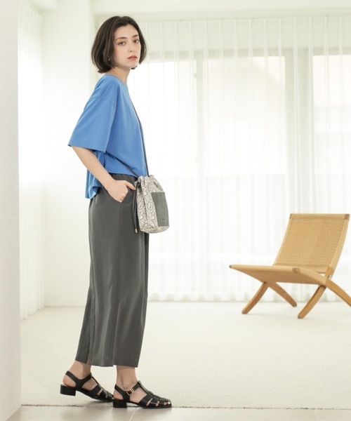 OPAQUE.CLIP（オペークドットクリップ）の「リネンライクイージースカート【洗濯機洗い可／吸水速乾／接触冷感】（スカート・レディース・ブルー系その他/ブラック/ブラウン系その他・38/40）」の14枚目の写真