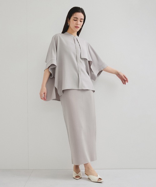 セットアップ対応】タンブラーオックスバックフリルブラウス