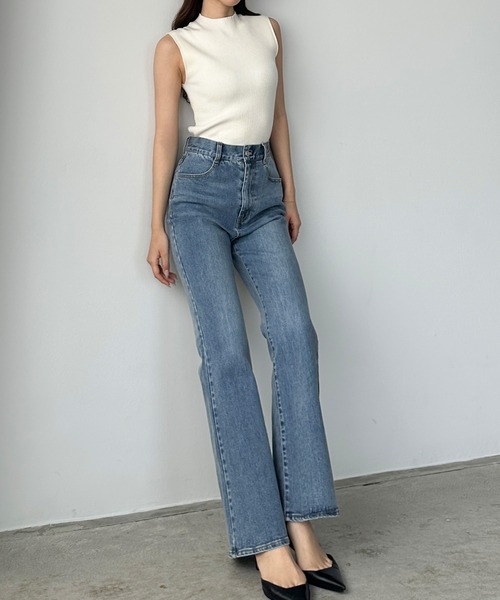 【タグ付き】Louere ルエレ　ストレッチフレアデニムパンツ Louere ストレッチフレアデニムパンツ[品番：AMTW0012444