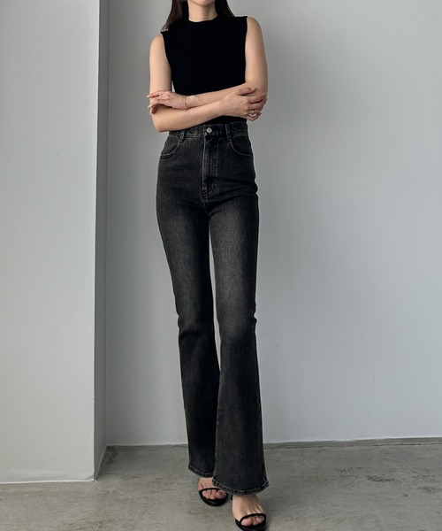 ※最終値下げ　Louere ストレッチフレアデニムパンツ ライトブルー　M Louere ストレッチフレアデニムパンツ[品番：AMTW0012444