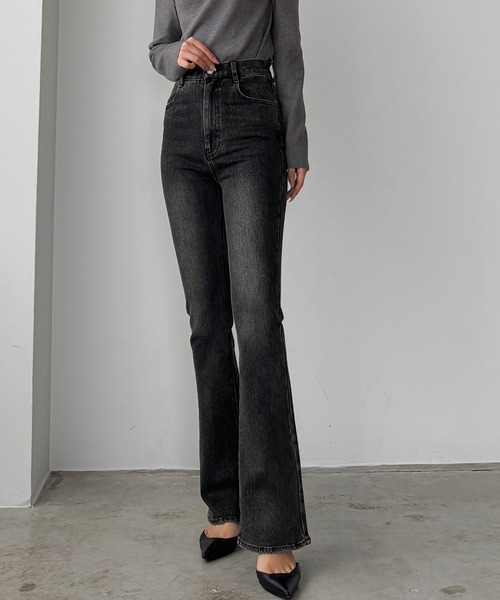 セール】ストレッチフレアデニムパンツ[高身長サイズMT/低身長サイズS