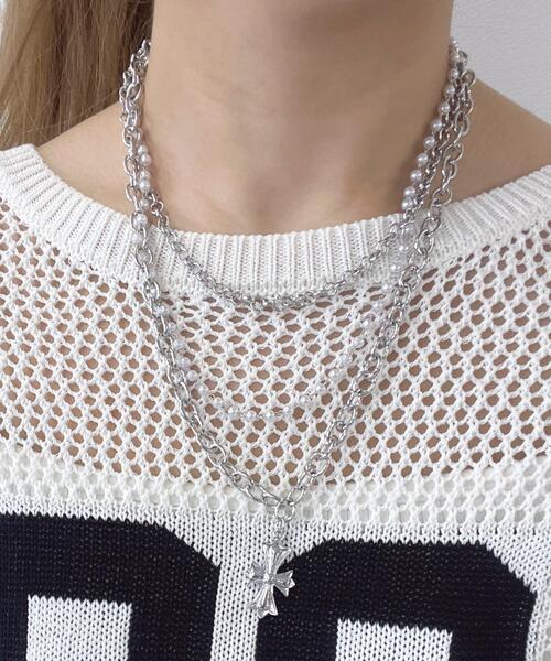 WEGO（ウィゴー）の「WEGO/3連クロスネックレス（ネックレス・レディース・その他1/その他2・FREE）」の2枚目の写真