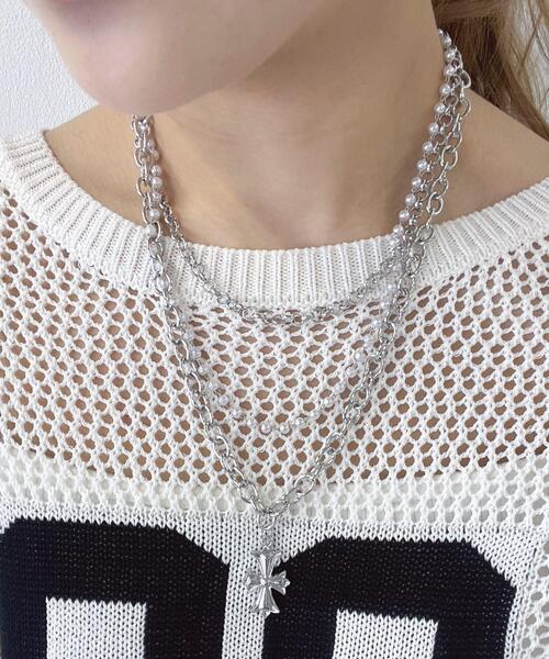 WEGO（ウィゴー）の「WEGO/3連クロスネックレス（ネックレス・レディース・その他1/その他2・FREE）」の4枚目の写真