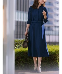 IEDIT 抗菌防臭&UVカットがうれしい 一枚で上品に着映える 伸びやかなスタイルアップワンピース