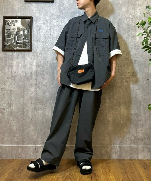 CONVERSE（コンバース）の「【CONVERSE】シアサッカーＳＳシャツ（シャツ/ブラウス・メンズ・ブラック/ネイビー・M/L）」の3枚目の写真