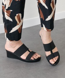 【ITALIAN SHOEMAKERS】厚底ラインストーンエラスティックサンダル(952322)