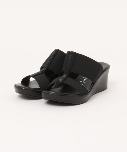 ITALIAN SHOEMAKERS(イタリアンシューメーカー)の「【ITALIAN SHOEMAKERS】厚底ラインストーンエラスティックサンダル(952322)(サンダル・レディース・ブラック/ダークグレー・37/36/38/35)」の8枚目の写真