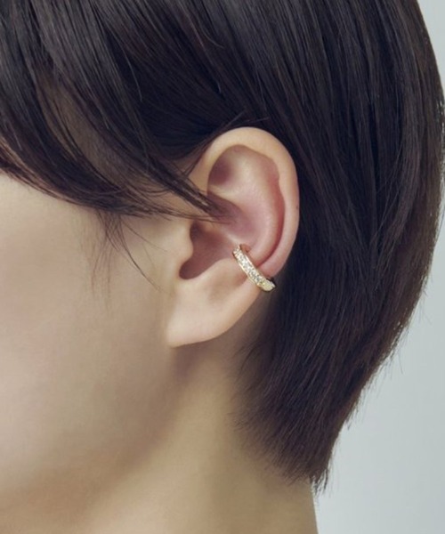 GOLDY（ゴールディ）の「【GOLDY】キュービックジルコニア フープ ワンタッチ イヤリング 2240506（イヤリング・レディース・シルバー/ゴールド/シルバー系1/ゴールド系その他・FREE）」の4枚目の写真