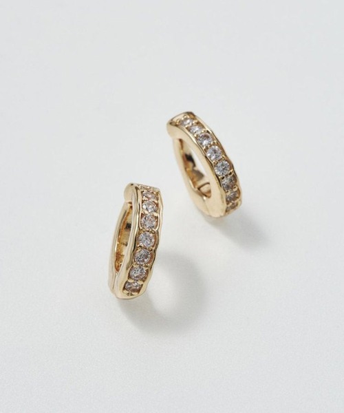 GOLDY（ゴールディ）の「【GOLDY】キュービックジルコニア フープ ワンタッチ イヤリング 2240506（イヤリング・レディース・シルバー/ゴールド/シルバー系1/ゴールド系その他・FREE）」の3枚目の写真