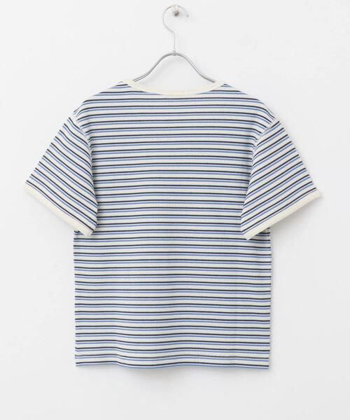 ITEMS URBANRESEARCH（アイテムズ アーバンリサーチ）の「ハニカムワッフルボーダーTシャツ（Tシャツ/カットソー・レディース・ブラック/ブラウン/ブルー・FREE）」の21枚目の写真