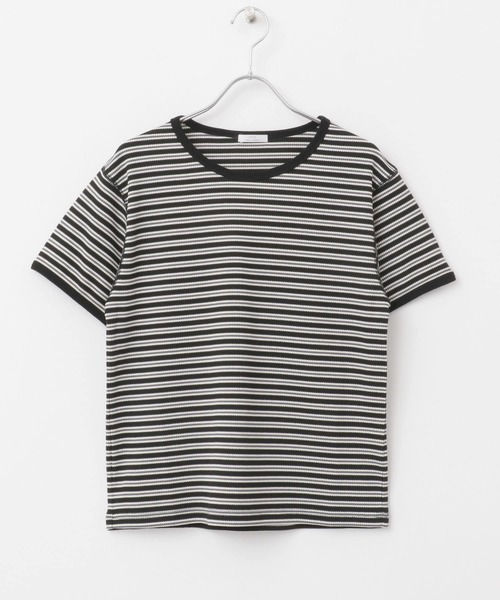 ハニカムワッフルボーダーTシャツ ITEMS URBANRESEARCH tシャツ ハニカムワッフルボーダーTシャツ