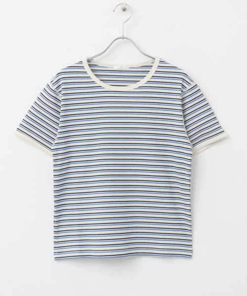 セール】ハニカムワッフルボーダーTシャツ（Tシャツ/カットソー