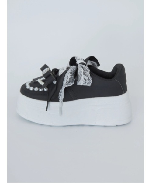 Ank Rouge（アンクルージュ）の「おリボンパールスニーカー（スニーカー・レディース・ブラック/ホワイト・M/L）」の6枚目の写真