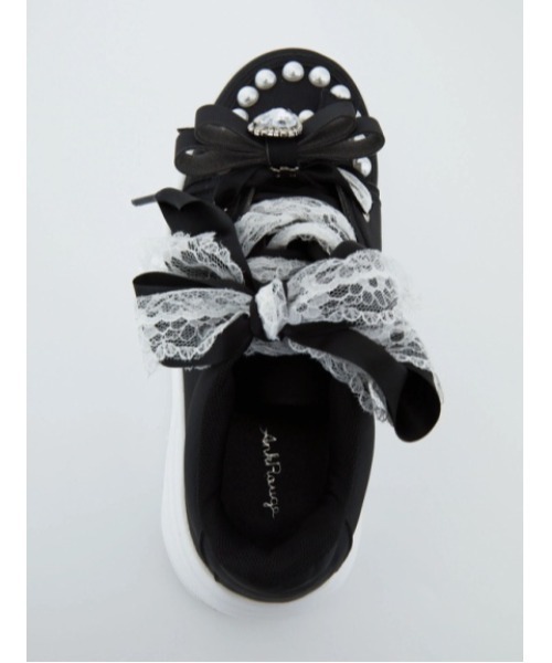 Ank Rouge（アンクルージュ）の「おリボンパールスニーカー（スニーカー・レディース・ブラック/ホワイト・M/L）」の9枚目の写真