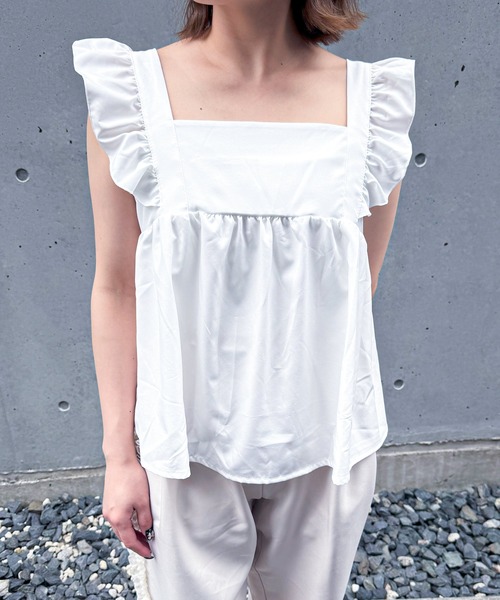 frunco（フランコ）の「【ZOZO限定】バックリボンキャミブラウス（シャツ/ブラウス・レディース・ブルー/ブラック/ホワイト・MEDIUM）」の2枚目の写真