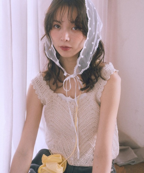 earth music&ecology（アースミュージックアンドエコロジー）の「クロシェビスチェ（ベスト・レディース・レッド系その他2/ホワイト系その他2/ブラック/グリーン・FREE）」の2枚目の写真