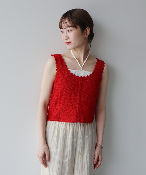 earth music&ecology（アースミュージックアンドエコロジー）の「クロシェビスチェ（ベスト・レディース・レッド系その他2/ホワイト系その他2/ブラック/グリーン・FREE）」の12枚目の写真