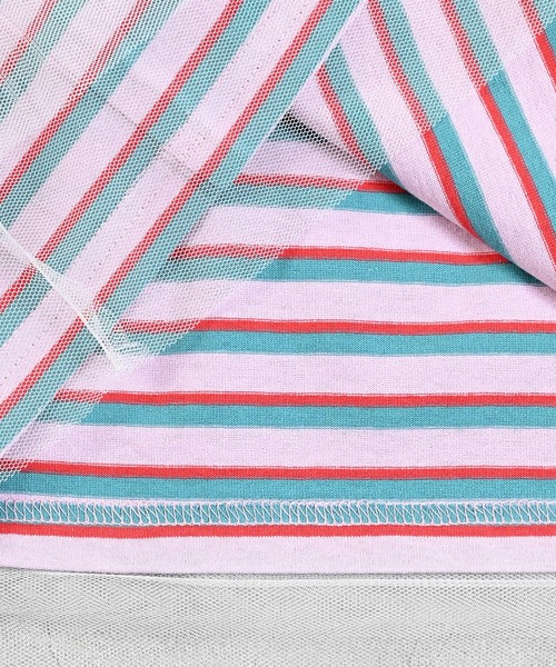 MARKEY'S（マーキーズ）の「先染めボーダーチュールドッキングワンピース（ワンピース・キッズ・ライトピンク/オフホワイト/ブラウン・130/120/110/100/90/150/140）」の14枚目の写真