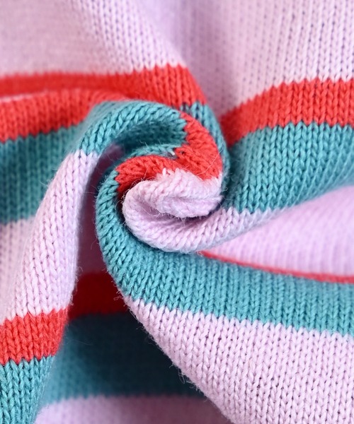 MARKEY'S（マーキーズ）の「先染めボーダーチュールドッキングワンピース（ワンピース・キッズ・ライトピンク/オフホワイト/ブラウン・130/120/110/100/90/150/140）」の16枚目の写真