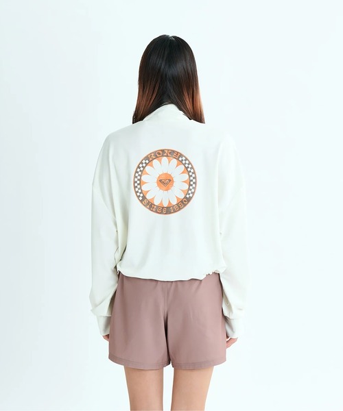 ROXY(ロキシー)の「WILD FLOWER ZIP /ロキシー水陸両用ドローコード付きショート丈(短丈)ジップアップラッシュガード(水着)(ラッシュガード・レディース・ホワイト/ブラック/パープル・SMALL/MEDIUM/LARGE)」の4枚目の写真