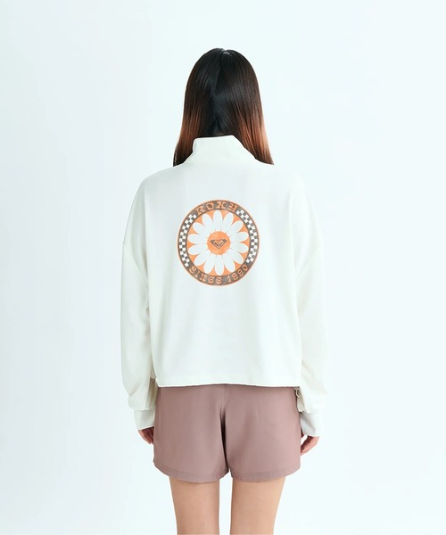 ROXY(ロキシー)の「WILD FLOWER ZIP /ロキシー水陸両用ドローコード付きショート丈(短丈)ジップアップラッシュガード(水着)(ラッシュガード・レディース・ホワイト/ブラック/パープル・SMALL/MEDIUM/LARGE)」の6枚目の写真