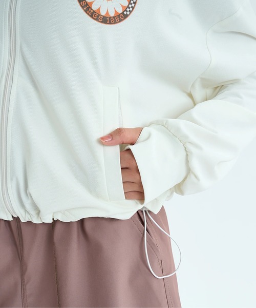 ROXY(ロキシー)の「WILD FLOWER ZIP /ロキシー水陸両用ドローコード付きショート丈(短丈)ジップアップラッシュガード(水着)(ラッシュガード・レディース・ホワイト/ブラック/パープル・SMALL/MEDIUM/LARGE)」の11枚目の写真