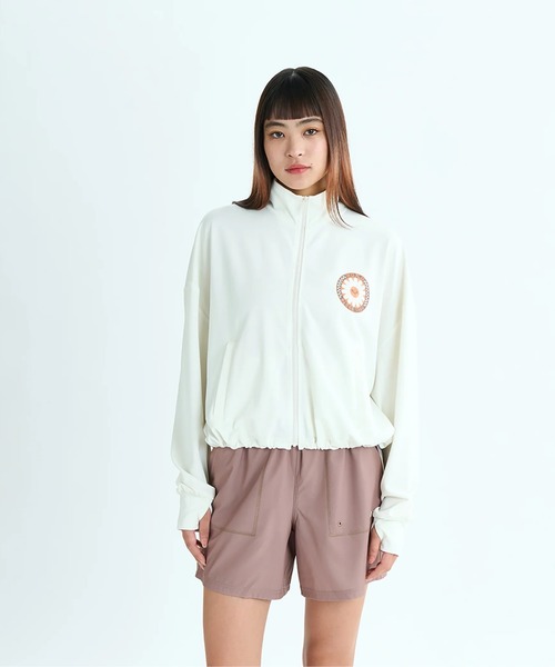 ROXY(ロキシー)の「WILD FLOWER ZIP /ロキシー水陸両用ドローコード付きショート丈(短丈)ジップアップラッシュガード(水着)(ラッシュガード・レディース・ホワイト/ブラック/パープル・SMALL/MEDIUM/LARGE)」の15枚目の写真