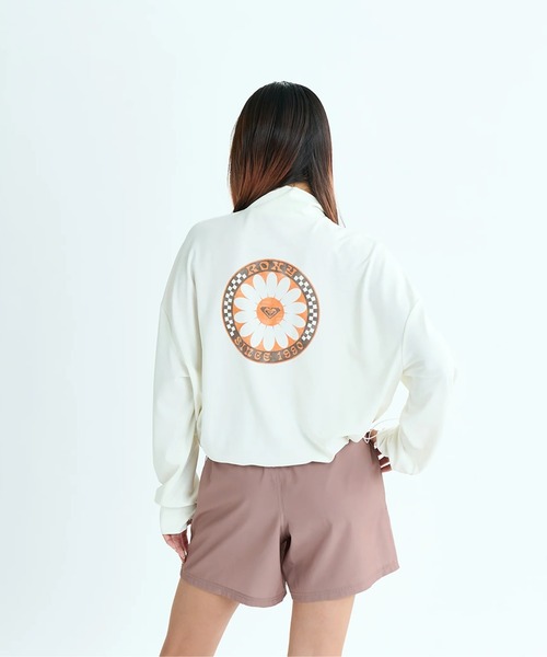 ROXY(ロキシー)の「WILD FLOWER ZIP /ロキシー水陸両用ドローコード付きショート丈(短丈)ジップアップラッシュガード(水着)(ラッシュガード・レディース・ホワイト/ブラック/パープル・SMALL/MEDIUM/LARGE)」の16枚目の写真