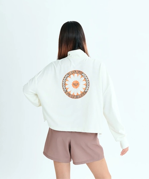 ROXY(ロキシー)の「WILD FLOWER ZIP /ロキシー水陸両用ドローコード付きショート丈(短丈)ジップアップラッシュガード(水着)(ラッシュガード・レディース・ホワイト/ブラック/パープル・SMALL/MEDIUM/LARGE)」の18枚目の写真